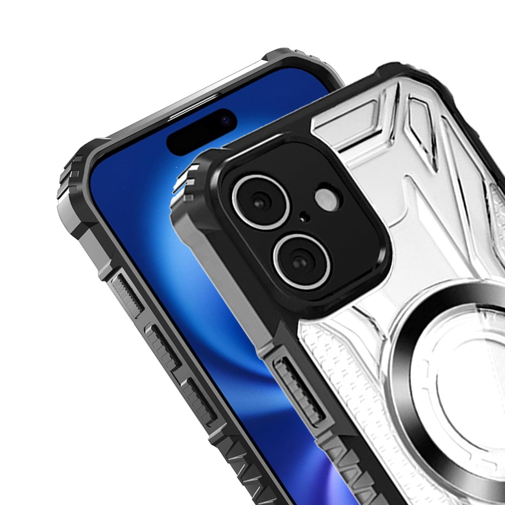 Clear Rugged Hybrid TPU Magnetic Back Reinforced Frame Bumper Shock Absorbing Slim Fit