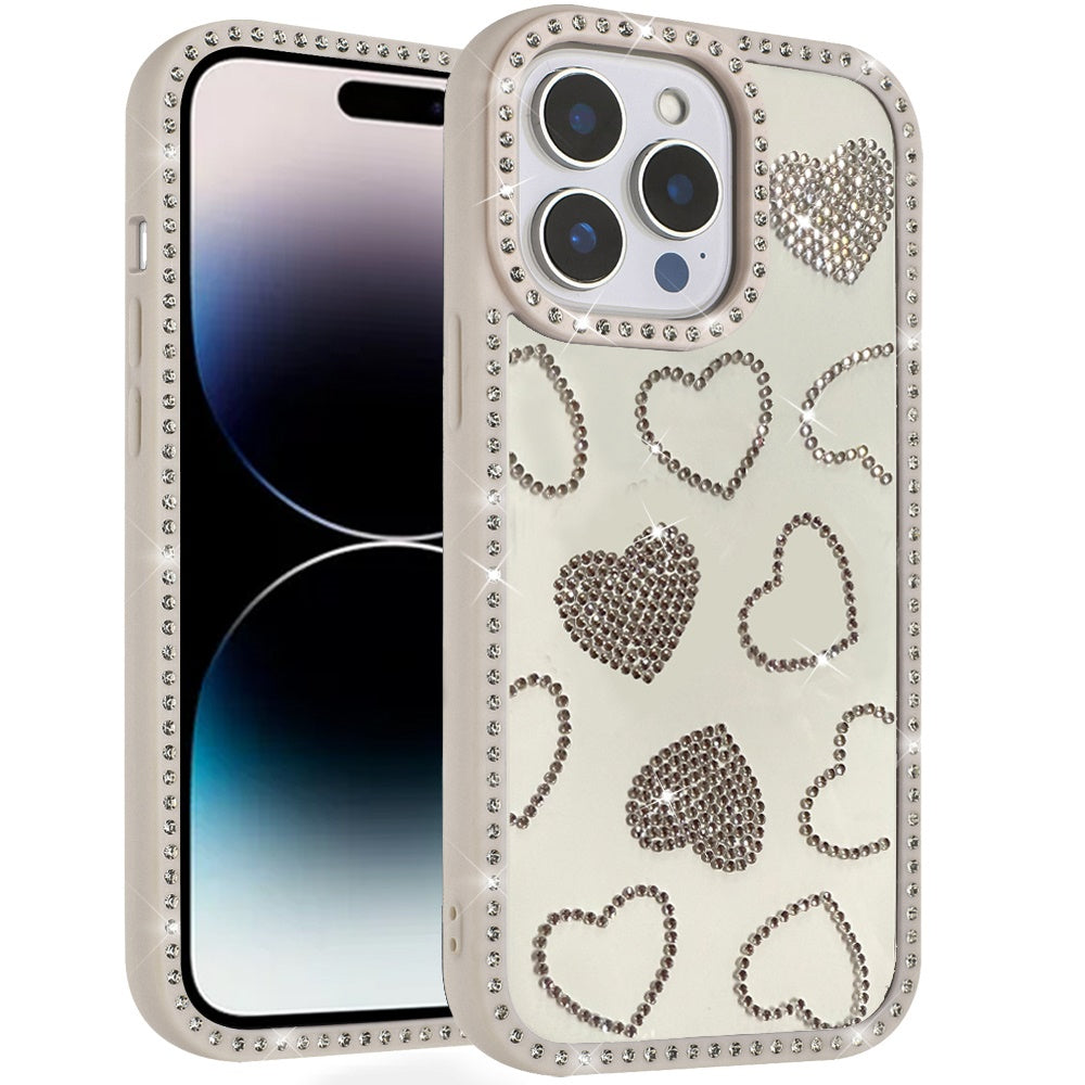 For Samsung Galaxy S26 Spread Love Glitter Shimmer Bling Diamond Edge Hybrid Drop Protection Shockproof Design Case Cover
