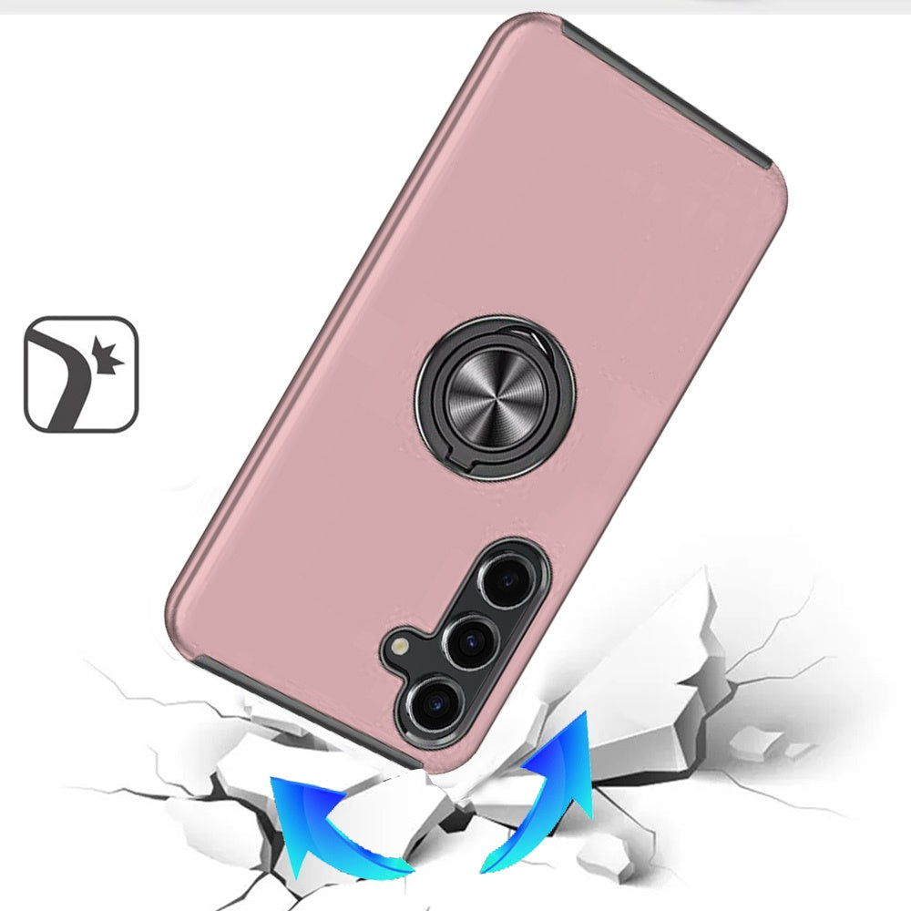 For Samsung Galaxy S25 /S24 Hybrid 360 Degree Rotatable Metal Invisible Ring Stand Holder Slim Fit Magnetic Car Mount Shockproof Case Cover