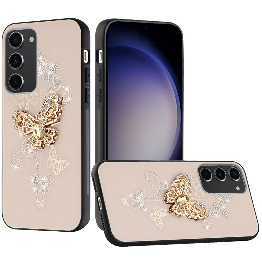 For Google Pixel 9A Diamonds 3D Fashion Bling Sparkly Glitter Ornaments Engraving Hybrid with Ring Stand Case Cover