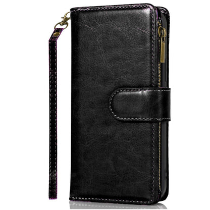 For Google Pixel 10 / 10 Pro Leather Wallet Case with Zipper, 9 Card Slots, Cash Pocket, Stand & Strap, Clutch Pouch Design Case Cover Rose Gold