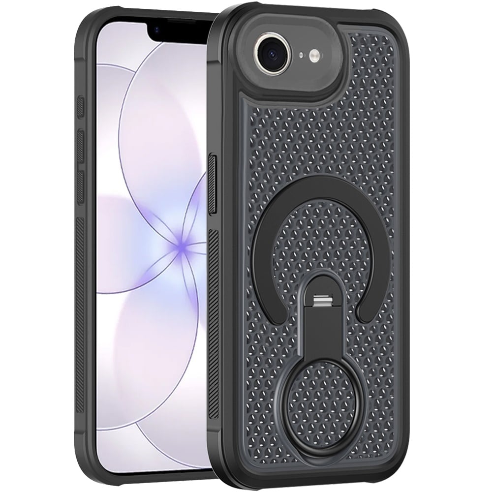 Phone Case for Apple iPhone 17E /16E/SE4 Magnetic Honeycomb Hybrid Rugged Armor Ring Kickstand Dual Layer Shock Absorbing Hard PC Soft TPU Cover