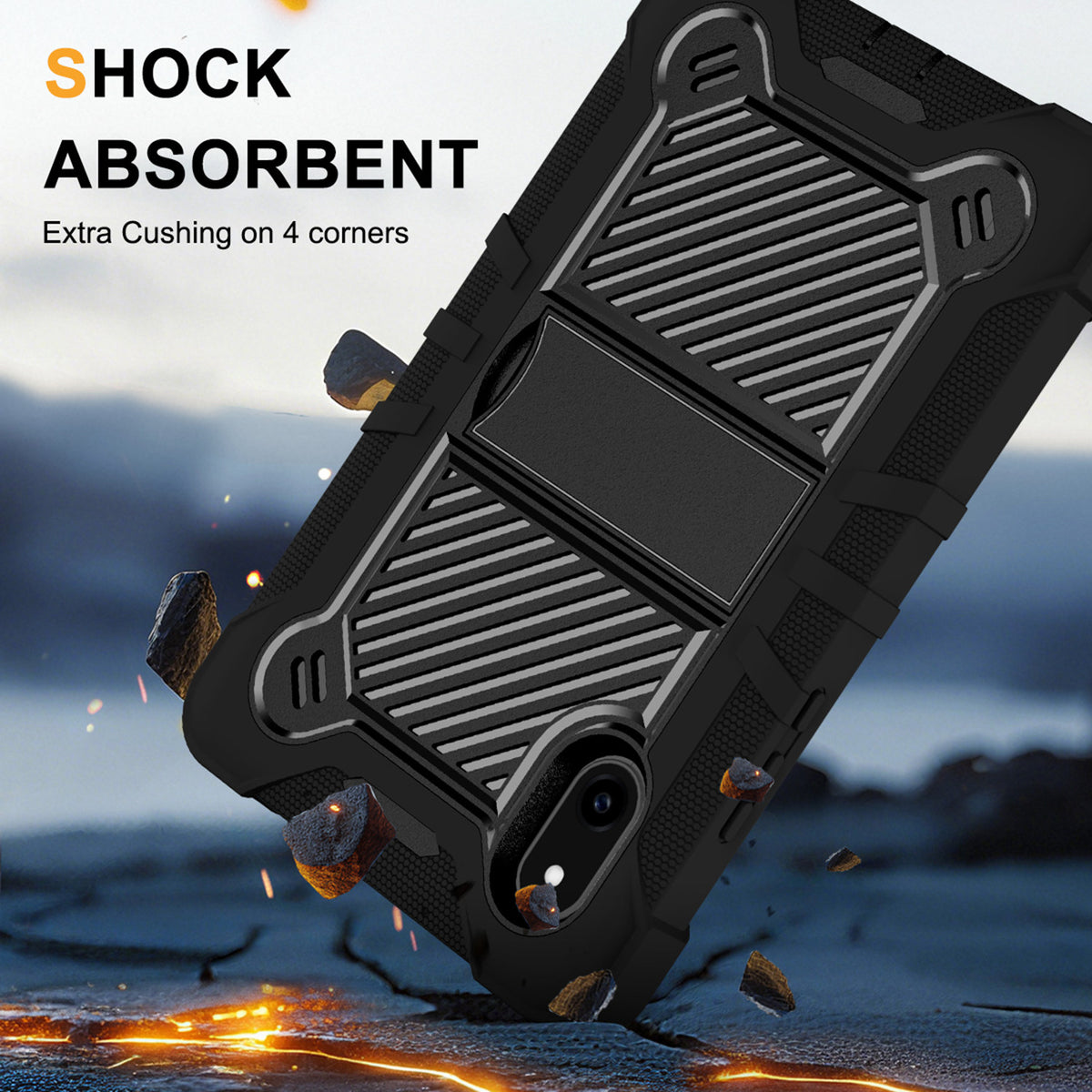 Tablet Case for BLU Tab one 5G Hybrid Rugged Kickstand Heavy Duty Shockproof Armor Dual Layer Hard PC Soft TPU Drop Protection Cover