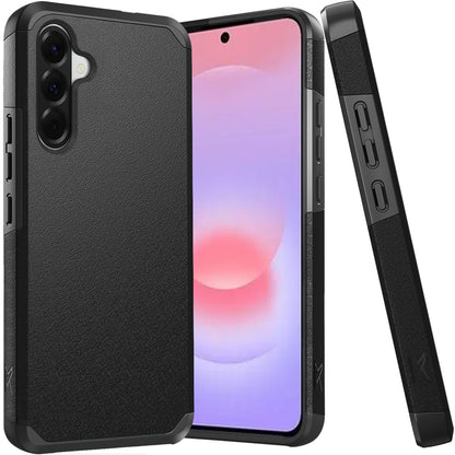 Phone Case for Samsung Galaxy A37 / A36 Slim Tough Shockproof Heavy Duty Hybrid Armor Anti Slip Durable Grip Dual Layer TPU Protective Hard Shell Cover Black