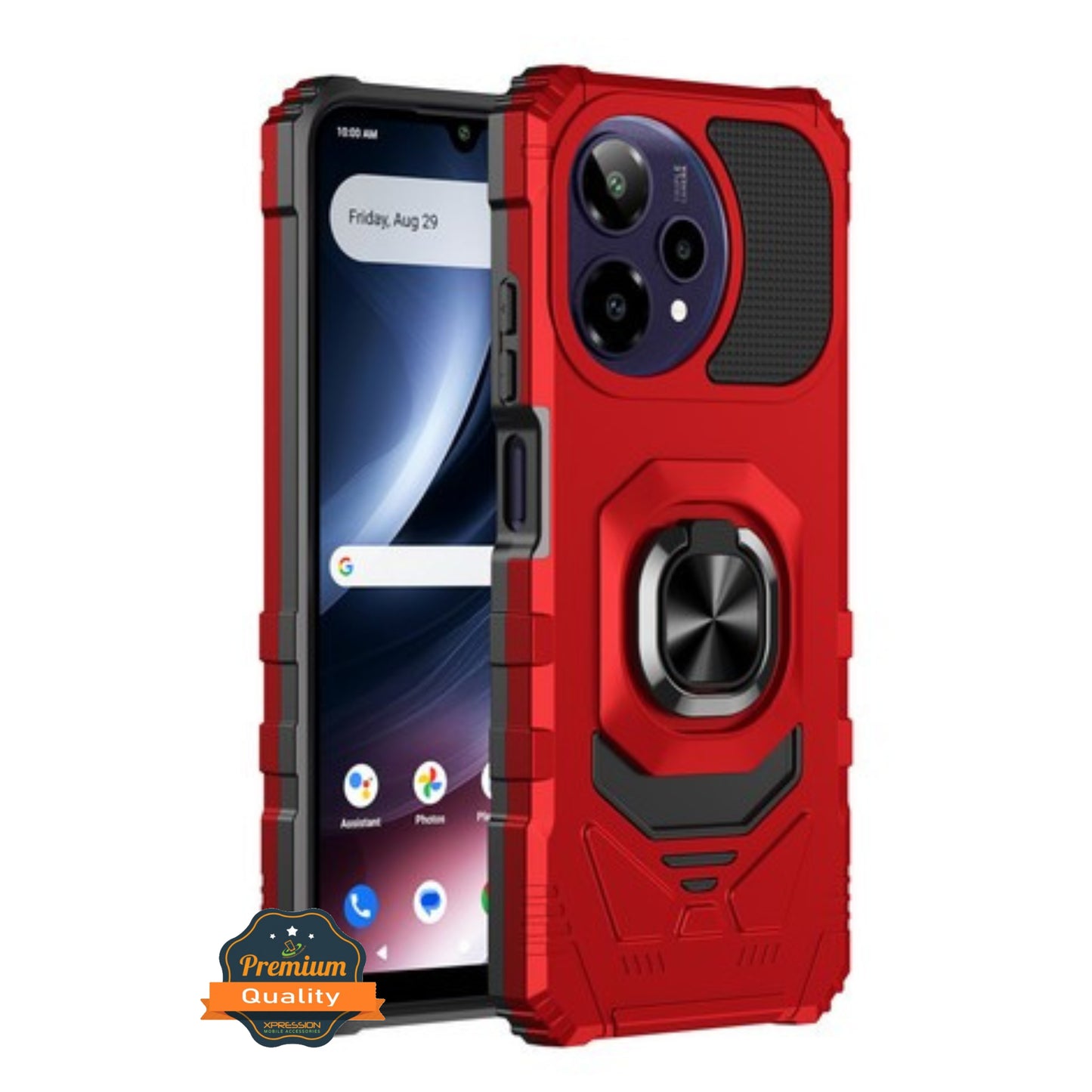 For AT&T Motive Pro 2 Hybrid Magnetic Car Mount Ring Kickstand Stand Holder Full-Body Armor Protective [Military Grade] Case Cover