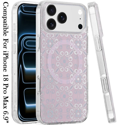 Phone Case for Apple iPhone 18 Pro Max/ iPhone 17 Pro Max Stylish Design Shockproof Magnetic Magsafe Compatible TPU IMD Print Rugged Grip Drop Protection Slim Fashion Cover