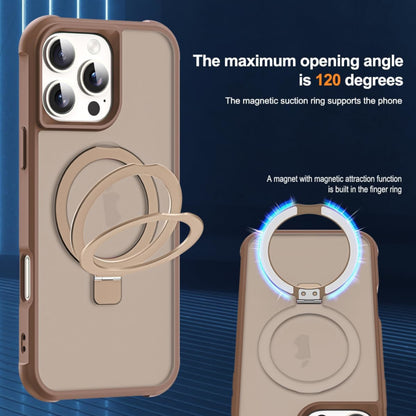 For Apple iPhone 16e /iPhone SE4 Translucent Matte Finish, MagSafe Compatible, Built-in Ring Stand, Shockproof Protective Back Case Cover