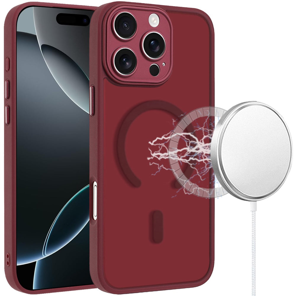 Phone Case for iPhone 16 Pro Max (6.9") Matte Frosted Magnetic Hybrid Hard PC Soft TPU Camera Protection Slim Shock Absorbing Anti Fingerprint Cover
