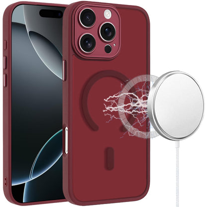 Phone Case for iPhone 16 Pro Max (6.9") Matte Frosted Magnetic Hybrid Hard PC Soft TPU Camera Protection Slim Shock Absorbing Anti Fingerprint Cover