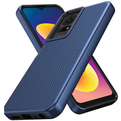 For TCL 50 LE Dual Layer Heavy-Duty Hybrid Rugged Case Rugged Texturized TPU & PC Shockproof Silicone Military Grade Case Cover Blue