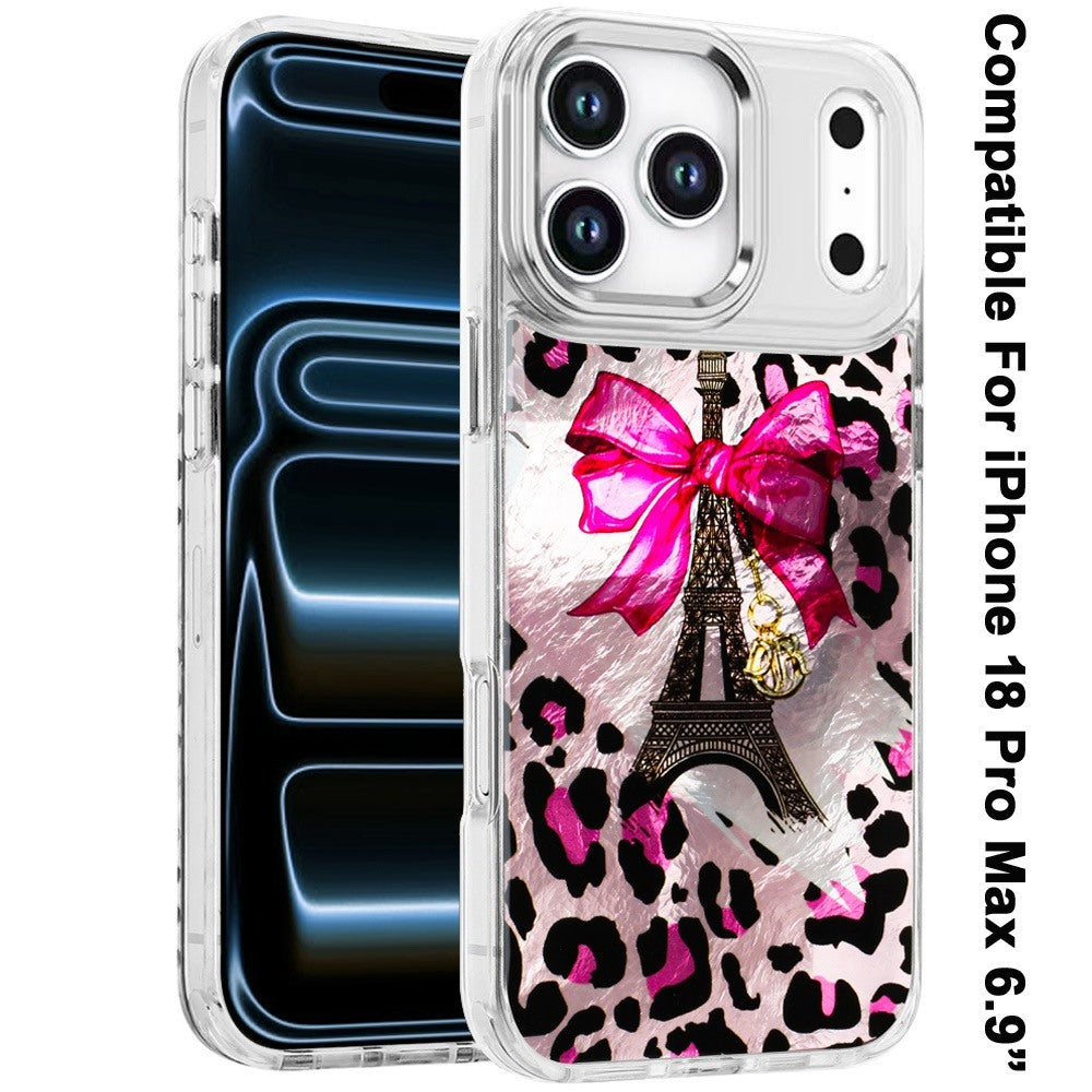 Phone Case for Apple iPhone 18 Pro Max/ 17 Pro Max Luxury Glitter Epoxy Design Chrome Metallic Edge Shockproof Protective Stylish Fashion Durable Slim Premium Finish Cover