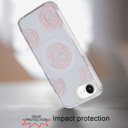 Phone Case for Apple iPhone 16 E Stylish Design Shockproof Magnetic Magsafe Compatible TPU IMD Print Rugged Grip Drop Protection Slim Fashion Cover Pink