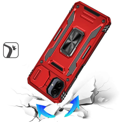 Phone Case for Samsung Galaxy A08 4G, A07 5G, A07 4G Tough Metal Ring Shockproof Sliding Camera Window Hybrid Armor Rugged Anti Slip Heavy Duty Grip Cover