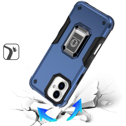 For Apple iPhone 17 (6.3") Hybrid Stand Magnetic Ring Holder Kickstand Heavy Duty Rugged Drop Silicone & Hard PC Shockproof Case Cover