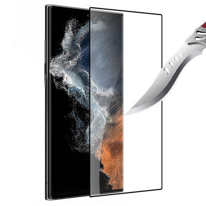 For Samsung Galaxy S24 Ultra Tempered Glass Screen Protector [Full Coverage] Curved Black Edged 9H Hardness Glass Screen Protector Protector Black