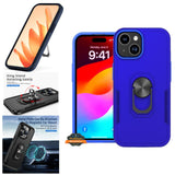 For Apple iPhone 15 Pro Max (6.7") Military Grade Armor Heavy Shockproof Hybrid Kickstand Built-in 360°Rotate Ring  Phone Case Cover