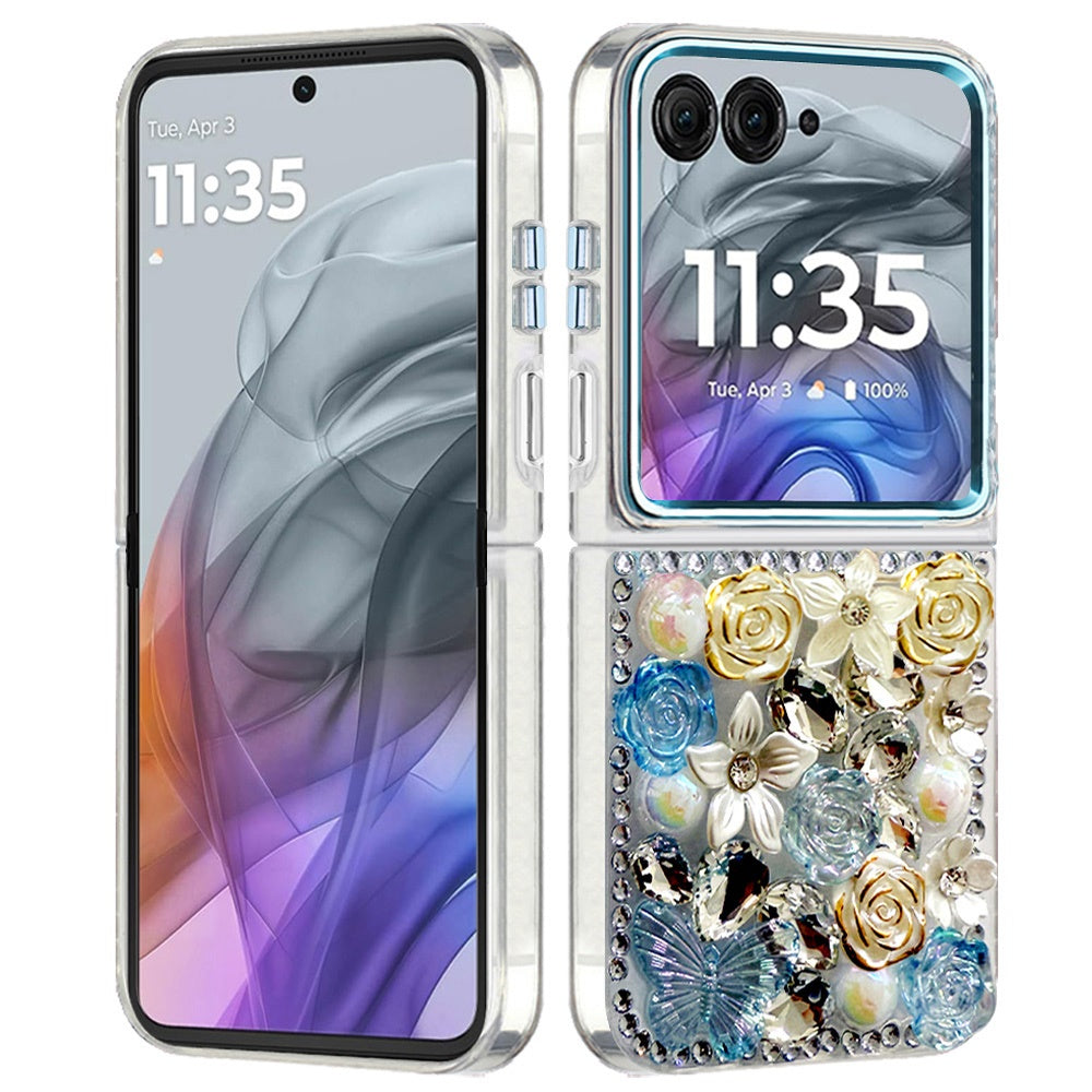 Luxury Rose Bling Rhinestone Glitter Floral Hybrid Shockproof Stylish Protective Designer Ornament Sparkle