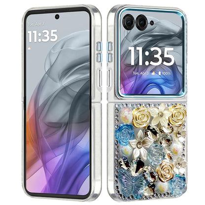 Luxury Rose Bling Rhinestone Glitter Floral Hybrid Shockproof Stylish Protective Designer Ornament Sparkle