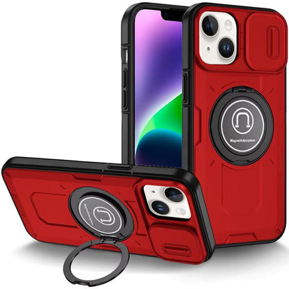 For Apple iPhone 11 Build in Invisible Magnetic Ring Stand with Slide Camera Protector, fit Magnetic Car Mount [Compatible with MagSafe] Case Cover