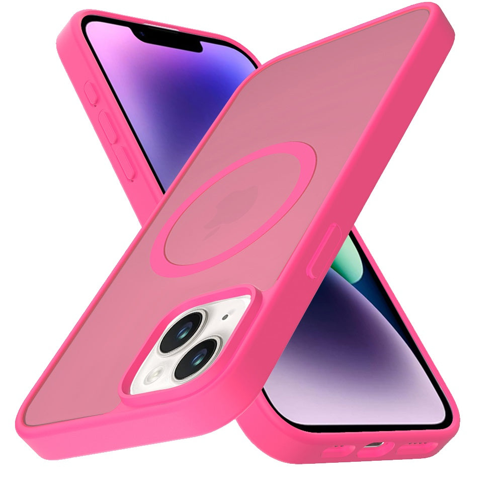 For Apple iPhone 14 /13 MagSafe Compatible Case Hybrid Soft TPU Bumper Hard Translucent Matte Back Slim Shockproof Case Cover