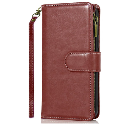 For Samsung Galaxy A15 5G Leather Wallet Case with Zipper, 9 Card Slots, Cash Pocket, Stand & Strap, Clutch Pouch Design Case Cover Hotpink