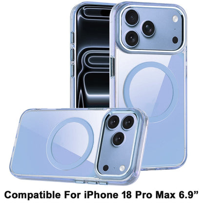 Phone Case for Apple iPhone 18 Pro Max Magnetic Clear Acrylic Metal Button Camera Guard Shockproof Transparent Slim Grip Premium Hybrid Cover