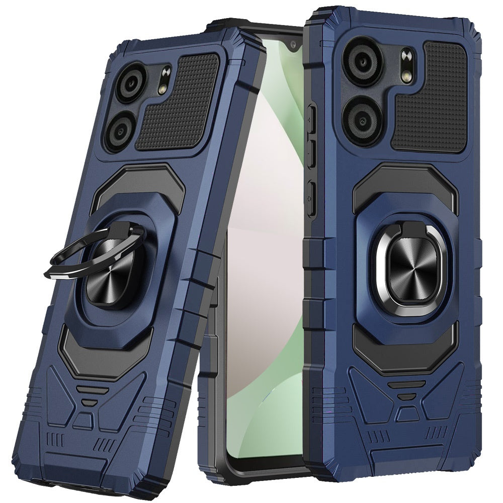 For BLU View 5 Hybrid Dual Layer with 360° Rotate Magnetic Ring Stand Holder Kickstand TPU Rugged PC Shockproof Case Cover