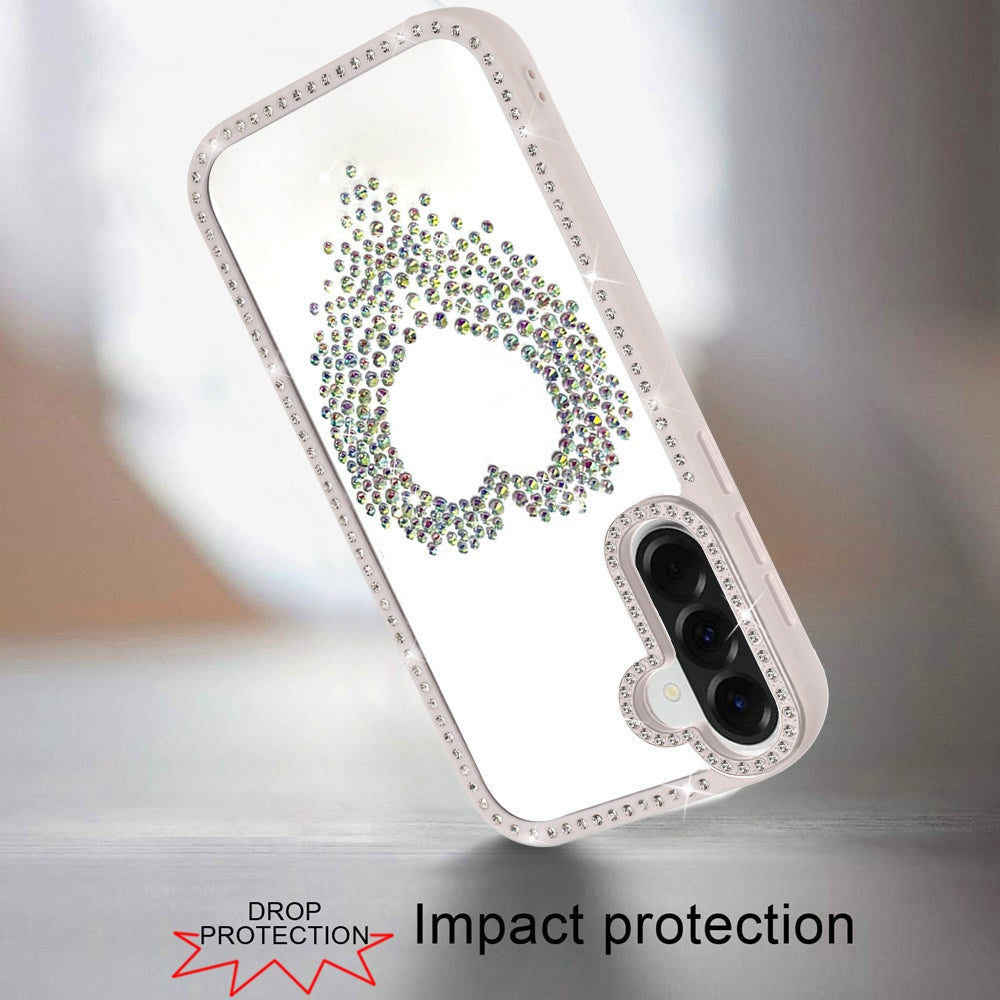 Phone Case for Samsung Galaxy A27 Angel Hearts Glitter Shimmer Diamond Edge Sparkle Hybrid Shockproof AntiSlip Grip Fashion Stylish Protective Bumper Cover