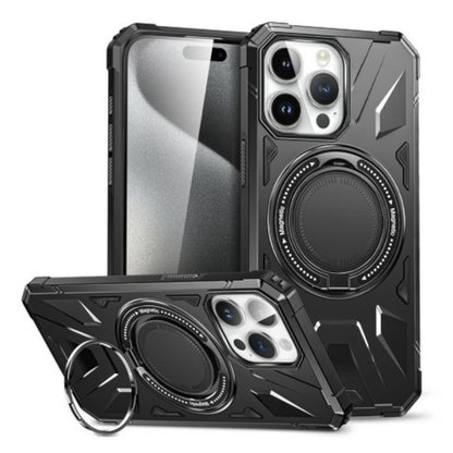 For Apple iPhone 17 Pro Max Tough Shockproof Hybrid Magnetic Large Rotating Ring Stand Compatible with MagSafe Case Cover