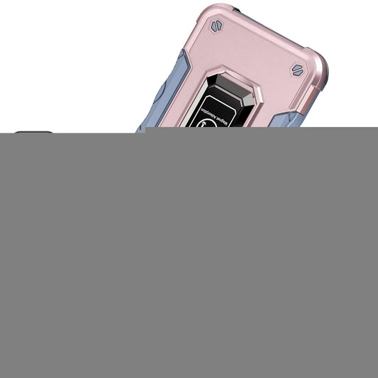 For Samsung Galaxy S25 FE, S25 Fan Edition Hybrid Stand Magnetic Ring Holder Kickstand Heavy Duty Rugged Drop Silicone & Hard PC Shockproof Case Cover Rose Gold