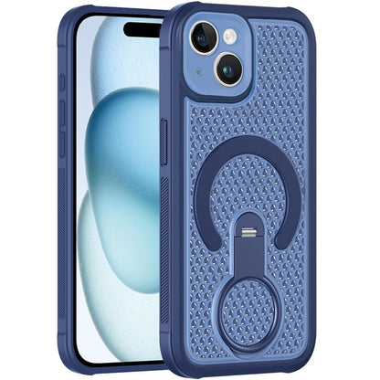 Phone Case for Apple iPhone 15 Magnetic Honeycomb Hybrid Rugged Armor Ring Kickstand Dual Layer Shock Absorbing Hard PC Soft TPU Cover