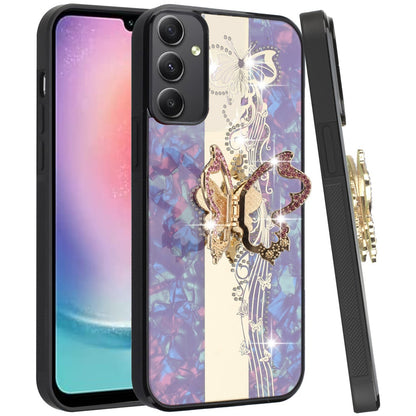 For Motorola Razr Ultra 2025 Diamonds 3D Butterfly Bling Sparkly Glitter Ornaments Engraving Hybrid with Stand Fashion Case Cover Enchanted Butterfly Purple