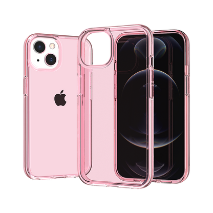 For Samsung Galaxy A17 5G Transparent Shock Absorption PC + TPU Rubber Gel Thick 3mm Hybrid Silicone Slim Fit Back Case Cover Pink