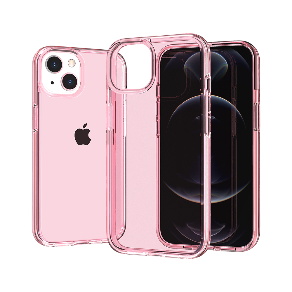 For Apple iPhone 17E /16E Transparent Shock Absorption PC + TPU Rubber Gel Thick 3mm Hybrid Silicone Slim Fit Back Case Cover Pink