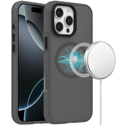 For Apple iPhone 16 Pro Max (6.9") Matte Skin Hybrid TPU with Magnetic Circle MagSafe Compatible, Military Grade Shockproof Slim Fit Case Cover