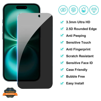 Screen Protector for Apple iPhone 18 Pro Max Privacy Tempered Glass Screen Protector Anti-Spy Anti-Peek 9H Scratch Resistant Black