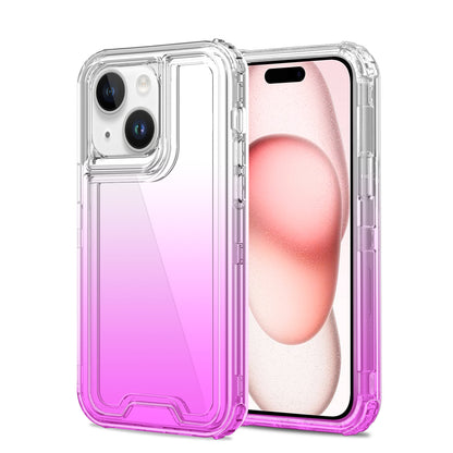 For Apple iPhone 16e Hybrid 3-in-1 Clear Case - Two-Tone Transparent Shockproof TPU + Hard Protective Frame Case Cover