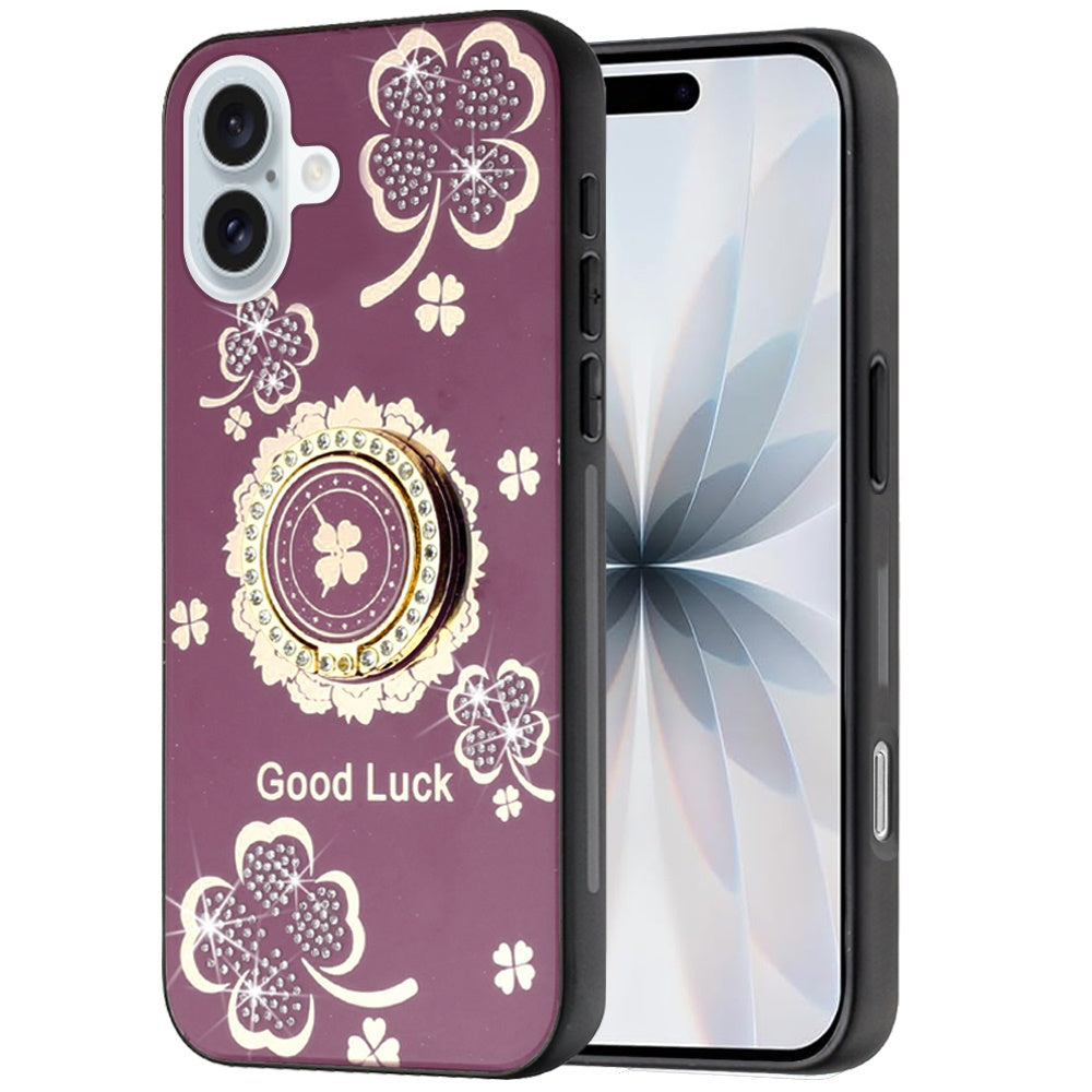 Diamond 3D Fashion Floral Glitter Engraved Luxury Bling Hybrid Shockproof Chrome Edge Protective Grip