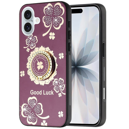 Diamond 3D Fashion Floral Glitter Engraved Luxury Bling Hybrid Shockproof Chrome Edge Protective Grip