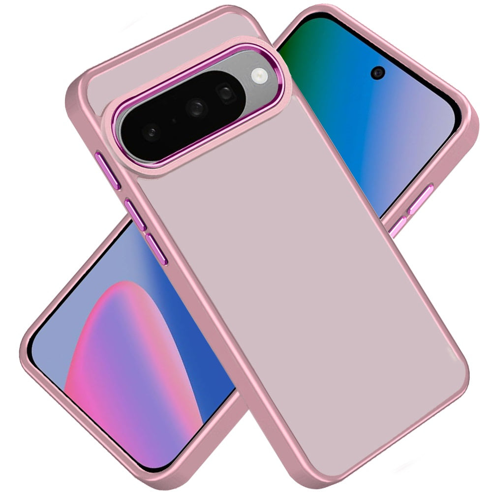 Phone Case for Google Pixel 11 /11 Pro Polished Acrylic Hybrid TPU Slim Shockproof Metal Button Thick Durable Grip Camera Protection Anti-Scratch Cover