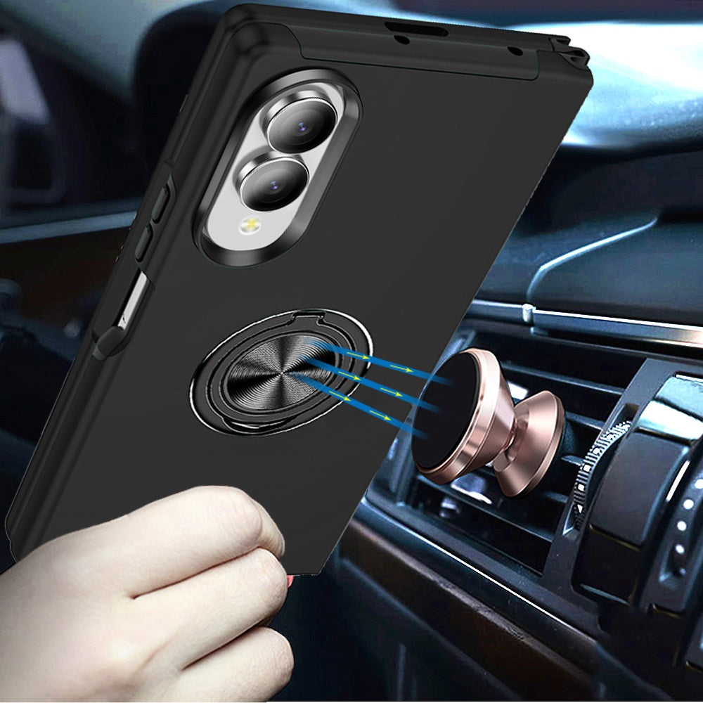 Phone Case for Samsung Galaxy Z Fold 8 Invisible Ring Stand Shockproof Anti Slip Durable Grip Protective Hybrid Slim Fit Magnetic Car Mount Holder Cover
