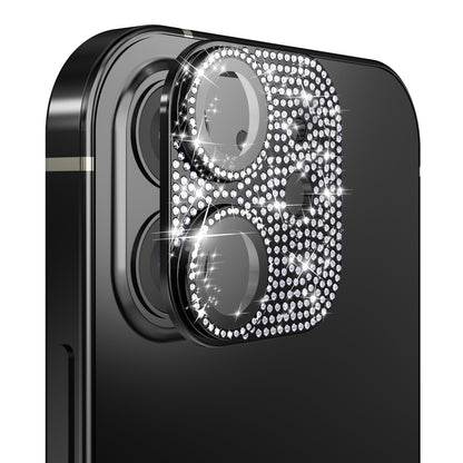 For Apple iPhone 16 (6.1") Camera Lens Full Tempered Glass With Diamond Bling Glitter Rhinestone Lens Protective Case Cover