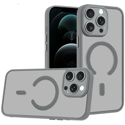 Phone Case for Apple iPhone 12 Pro Max Matte Frosted Magnetic Back Hybrid Hard PC Soft TPU Camera Protection Slim Shock Absorbing Anti Fingerprint Cover