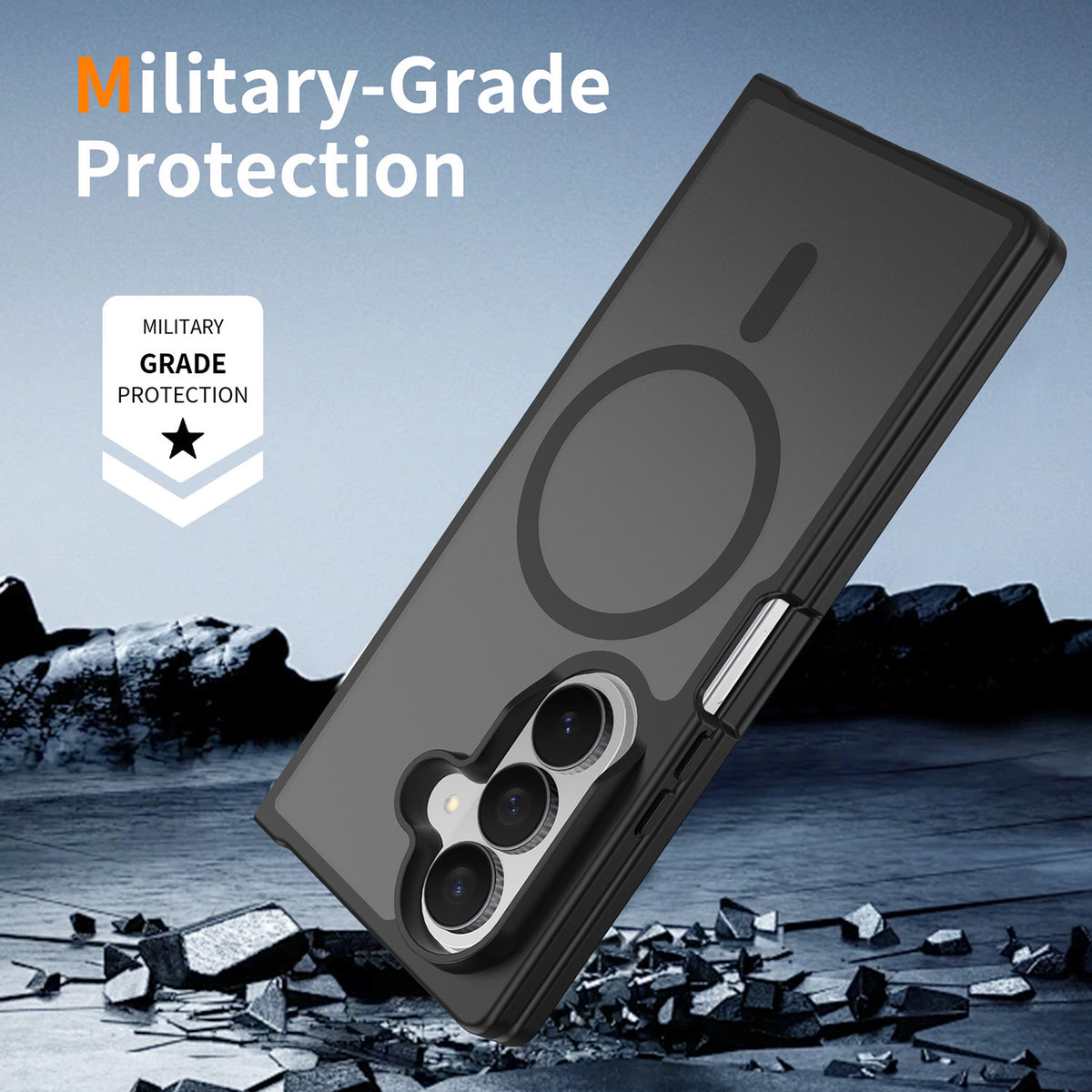 Phone Case for Samsung Galaxy Z Fold 8 Ultra Magnetic Circle Matte Hybrid Shockproof Smooth Grip Durable Camera Protection Soft Touch TPU Armor Cover
