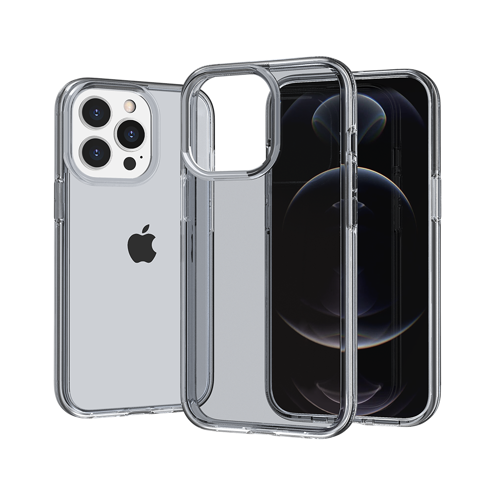Phone Case for Apple iPhone 14/13 Shockproof Thick 3mm Clear Heavy Duty Drop Resistant TPU Reinforced Corner Protective Transparent Durable Cover Smoke
