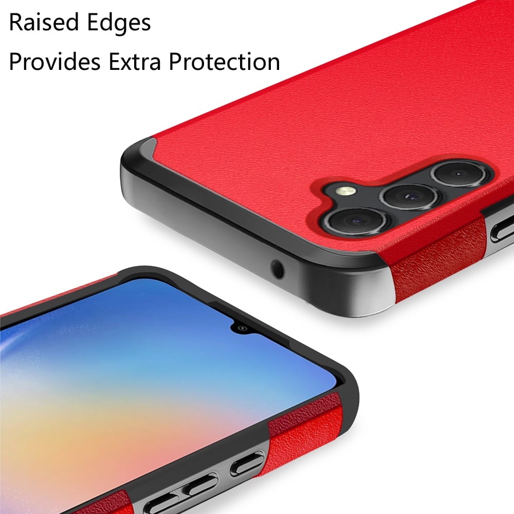 For Samsung Galaxy A15 5G Fashion Graphic Design Hybrid 2in1 Tough Strong Hard PC TPU Frame, Magnet Mount Friendly, Shockproof Protection Case Cover Red