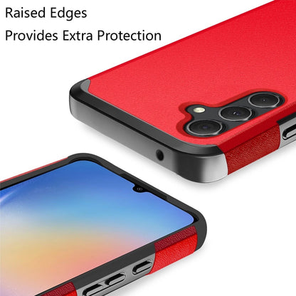 For Samsung Galaxy A15 5G Fashion Graphic Design Hybrid 2in1 Tough Strong Hard PC TPU Frame, Magnet Mount Friendly, Shockproof Protection Case Cover Red