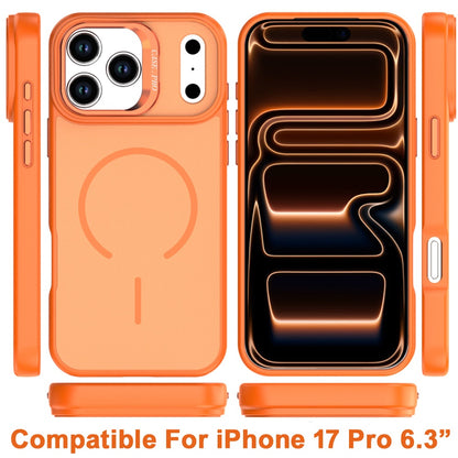 For Apple iPhone 17 Pro (6.3") Magnetic Matte Metal Camera Stand Hybrid Drop Protection Durable Shockproof Slim Fit Design Case Cover