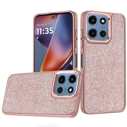 Phone Case for Motorola Moto G Play 5G 2026 Crystal Glass Bling Diamond Metallic Edge Shockproof Durable Protective Clear Hybrid Stylish Premium Design Cover Gold