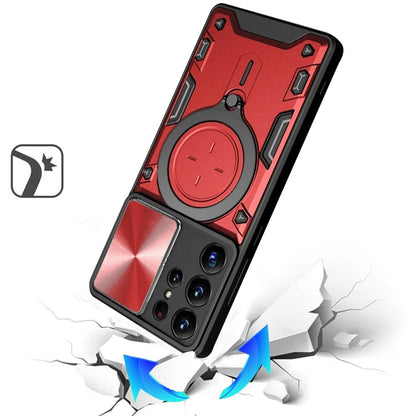 Phone Case for Galaxy S26 Ultra Magnetic Ring Stand Shockproof Hybrid Full Camera Slide Guard Anti Slip Heavy Duty Protective Armor Cover